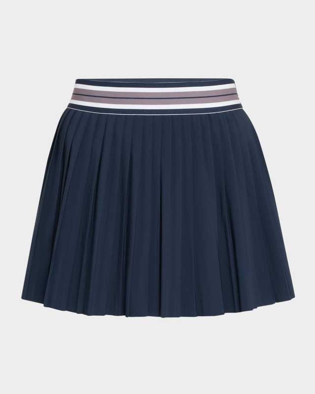 If You Pleats Tipped Elastic Mini Skirt